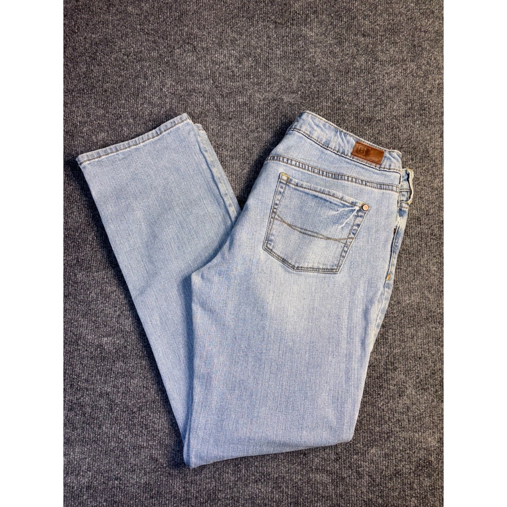 Bullhead Jeans Womens 13 Blue Denim Sunset Straight Mid‎ Rise Light Wash Stretch